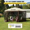 VEVOR Camping Gazebo Tent, 10'x10', 6 Sided Pop-up Canopy Screen Tent for 8 Person Camping, Waterproof Screen Shelter w/Portable Storage Bag