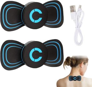 LUNLUN Cervical Spine Massager; Mini Cervical Massager; 6 Modes Adjustable Massager; Portable Neck and Back Massager; Relieve Pressure of Neck Shoulde (Color: 2pcs)