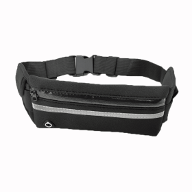 Unisex Portable Waist Bag; Canvas Outdoor Phone Holder; Waterproof Belt Bag; Fitness Sport Accessories For Running And Jogging (Color: Black)