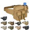 Tactical Waist Bag Denim Waistbag With Water Bottle Holder For Outdoor Traveling Camping Hunting Cycling